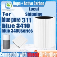 Replacement Compatible with Blueair 3410/311 3400 series air purifier Filter Auto Particle + Carbon HEPA&amp;Active Carbon