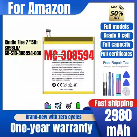 MC-308594 for Amazon Kindle Fire 7 "5th /SV98LN/GB-S10-308594-030L Phone Battery High Quality Replac