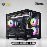 VenomRX Casing PC Daimon S8 M-ATX Tempered Glass M-ATX Case Micro ATX Case