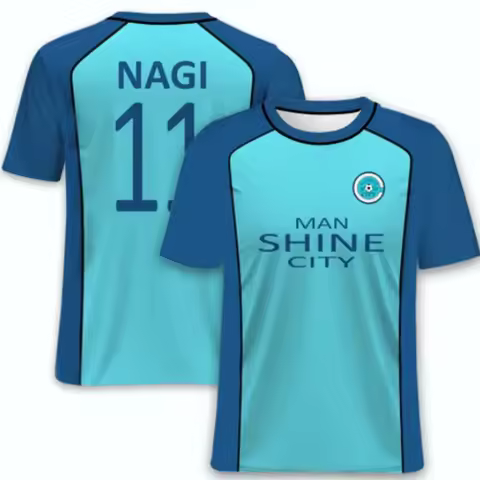Maillot Blue Lock Jersey Man T-shirt Anime Shined City Football Men's Jerseys T Shirt Shining Manga 