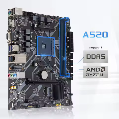 HISWISER A520 Micro ATX Motherboard DIY computer Supports AMD AM4 processors Ryzen series M.2 SSD Ma