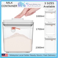 SIMPLYBABY Milk Powder Container Makanan Airtight with Spoon Food Storage Small Medium Large Rectangular Tupperware Lock