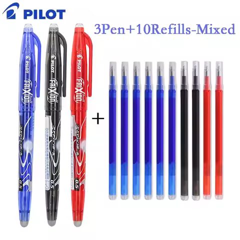 Pilot Frixion Pen Erasable Gel Pen Set 0.5mm Blue/black/red Replaceable Refill Student Writing Tool 