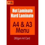 Colour Printing  A4 A3 Menu Hot Laminate  artcard A3 Colour Printing A3 Colour Printing The price is