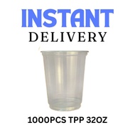 INSTANT DELIVERY - 32oz 1000PCS PLASTIC CUP TPP CUP+LID / CAWAN PLASTIK+PENUTUP 1000PCS