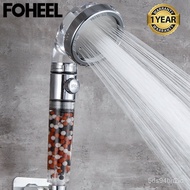 FOHEEL shower head hand shower adjustable 3 mode high pressure shower head water saving one button to stop water shower