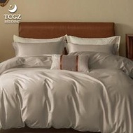 §同床共枕§100%頂級60支精梳棉 素色 雙人5x6.2尺 薄床包舖棉兩用被四件式組-可可咖啡