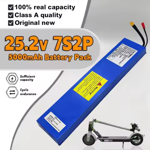 7S2P 25.2V 5000mAh Li-ion Rechargeable Battery Pack with BMS For 29.4V Electric Scooter+Charger