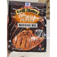 ซอสผง สำหรับหมักสเต็ก สูตรผสมพริกชิโพเล่ย์ สไตล์แม็กซิกัน 32 G. McCormick Grill Mates Chipotle Pepper Marinade Mix