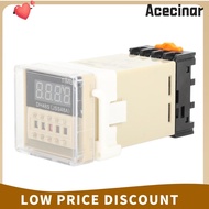 ACECINAR Digital Time Relay, DH48S‑2Z 0.01S-99H99M Time Relay, Precision Timing 220V with Socket Bas