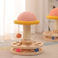 Solid Wood Turntable Cat Toys Sisal Grinding Claw Amusing Cat Scratching Board Climbing Frame Cat Tree Condo