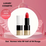 Hermes bright red Matte Lipstick number 64 Rouge Hermes Matte Lipstick No.64 Rouge Casaque