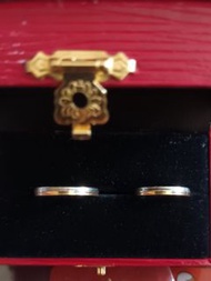 J'18k黃白金戒指,