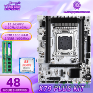 Kkde ชุด X79 Plus Moederbord Lga 2011ชุด Xeon E5 2650 V2 Cpu 16Gb (2*8Gb) 1600Mhz Ram Ddr3 Nvme M.2 Moederbord Processor