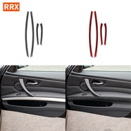 For BMW 3 Series E90 2006 2007 2008 Door Handle Armrest Panel Trim Strip Real Carbon Fiber Sticker Car Interior Accessor