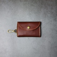 油蠟牛皮 六孔鑰匙包 酒紅