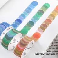 100Pcs/Roll Morandi Color Dot Washi Masking Tape Round