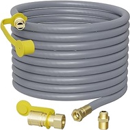 24 FT 3/8 in Natural Gas Hose Low-Pressure LPG Hose w/Quick Connect for Weber, Char-Broil,Blackstone, Pizza Oven,Fire Pit,Heater 3/8 Female Pipe Thread &amp; 3/8 Male Flare Quick Disconnect,CSA Certified