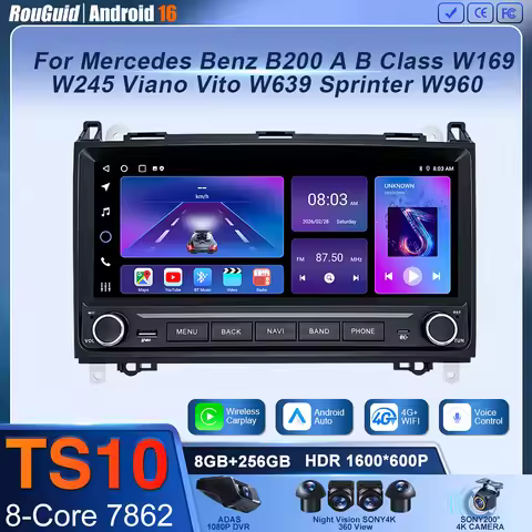 For Mercedes Benz B200 A B Class W169 W245 Viano Vito W639 Sprinter W960 Car Radio Carplay Multimedi