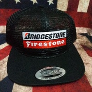 Hot cap vintage Bridgestone Firestone full mesh snapback tag made in usa
