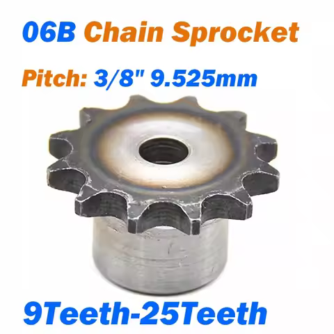 Beicai Roller Chain Drive Sprocket With Step 06b 9-24t Pitch 3/8" 9.525mm For #35 Chain Industrial T