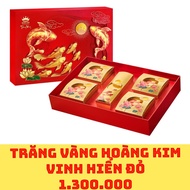 Royal Gold Moon Cake KINH Do Hoang KIM VINH Red (4 Cakes + Tea) + Premium Gift Box