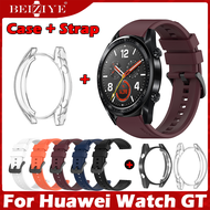 For Huawei Watch GT สาย watch band silicone สาย with Plated TPU Screen Protector เคส For Huawei Watc