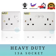 (SIRIM) 13A Double Switch Socket / Dua socket / Twin socket / PVC SOCKET / SOCKET DOUBLE / DOUBLE SO