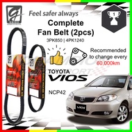 Gaido Fan Belt Toyota Vios 1.5 NCP42 Air Cond Alternator Power Steering Belt 3PK850 4PK1240 Serpenti