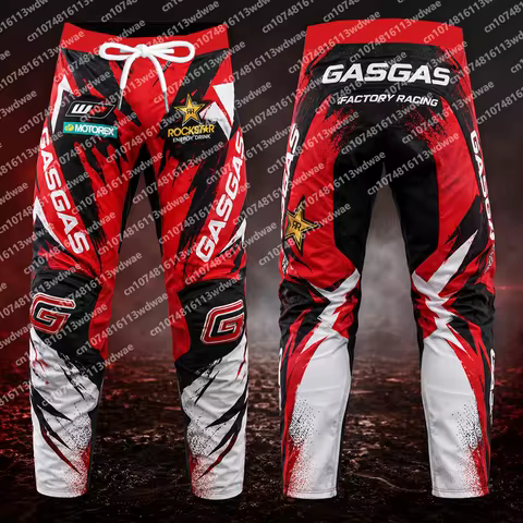 Men Motocross Racing Pants GASGAS Factory Dirt Bike Off‑road Motorcycle Pants Breathable MX Riding T