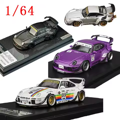 Diecast Mode Car 1/64 Scale 993RWB Porsche Model RWB 993 Heavenly Play Vehicles Gifts for Boys Class