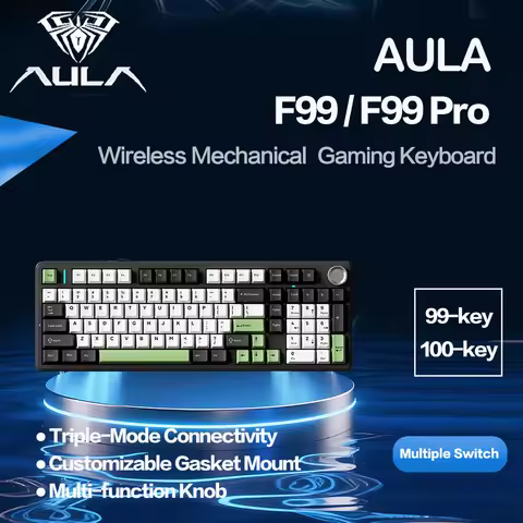 AULA F99/F99Pro Custom Mechanical Keyboard Gasket Structure Full Key Hot Swappable Wired Bluetooth W