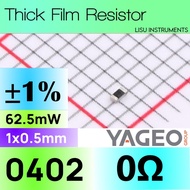 0R 0402 62.5mW ±1% SMD Thick Resistor 0R RC0402FR-070RL YAGEO
