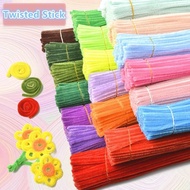 100PCS Fuzzy Wire Chenille Stems Diy Handicraft Material Packaging Plush Tube Creative Toy Twisted S