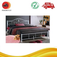 P2U ACE Katil Kelamin Besi Putih 5'/ White Queen Bed Frame 5'/Rangka Katil Besi Kelamin 5'