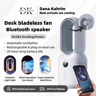 Bladeless Fan with Bluetooth Speaker, Cooling Wireless Fan, USB - Bluetooth Oscillating Desktop Fan