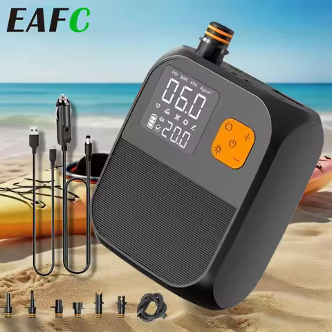 EAFC 25PSI SUP Electric Pump 8000mAh Electric SUP Air Pump with LED Light 12V DC Suitable for Inflat