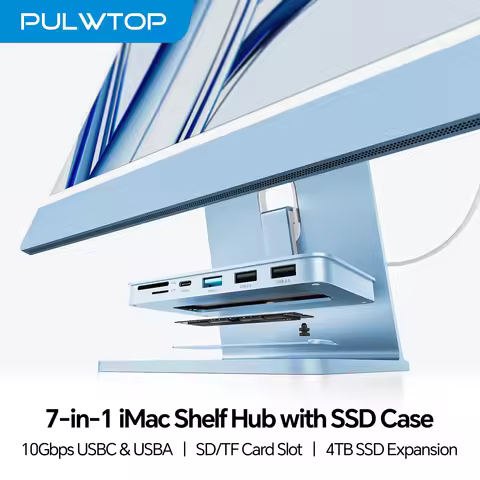 PULWTOP iMac Accessories for iMac24 inch M1/M3/M4 or Studio Display 27 inch, with M.2 NVMe SSD Enclo