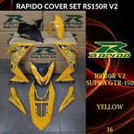 RAPIDO COVER SET RS150R/RS150 V2 V3 SUPRA GTR150 (16) YELLOW (STICKER TANAM/AIRBRUSH) COVERSET