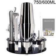 Bình Lắc Thép Không Gỉ Chuyên Nghiệp Uống Martini 750/600/450Ml Home Bar Công Cụ Cocktail Shaker Bộ