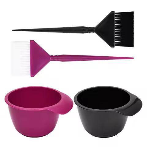 2Pcs Set Professional Hair Dye Color Brush Bowl Dye Mixer Hair Tint Dying Coloring Mixing Bowls Hair