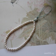 Anti-Lost Pearl White Natural Freshwater Short Chain Exquisite Lanyard Women's Accessories Phone Pea