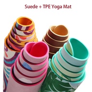 Yoga Mat Pad Lotus Pattern Suede TPE Non-slip Slimming Exercise Fitness Gymnastics Mat Body Building