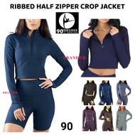 DGJC90 - Ribbed - Half Zipper Crop Jacket - Crop Jaket Olahraga Wanita By DEGREE