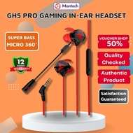 GH5 Gaming Earphones | Detachable 360° Mic | Deep Bass | 3.5mm Plug | For PUBG & Mobile Gaming