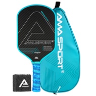 AMA Sport Kronos Raw Carbon Fiber Pickleball Paddle with Cover - 16mm Pickleball Racket - 3K Carbon 