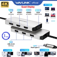 WAVLINK 7-IN-1 USB C Laptop Docking Station Universal Quad Monitor Type-c to HDMI Extension Hub Multiport Adapter with Dual 4K HDMIDPVGA 3xUSB2.0 For Dell/HP/Lenovo/Thinkpad Compatible with Mac/Windows/Chrome OS/Linux/Android
