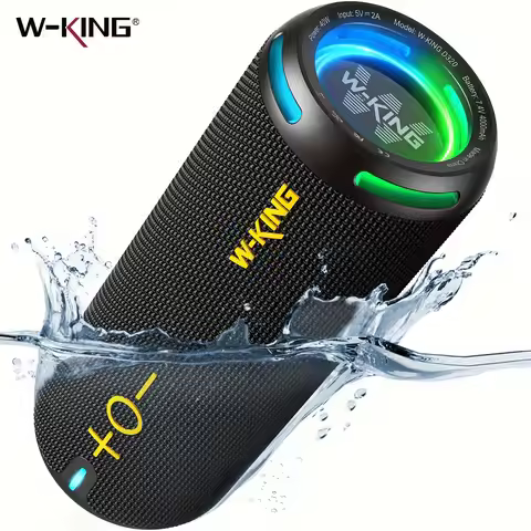 W-KING 40W Portable Speaker, IP67 Waterproof, APP Control, High-Quality Audio, TF/AUX, Dynamic Light