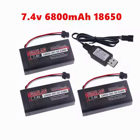 7.4V 6800mah Battery Charger MN82 Remote Control Car Battery MN128 MN78 LC79 for Watch Gesture Sensi
