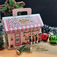 (5 pieces / @ 9,000) CHRISTMAS CAKE BOX/CHRISTMAS CONTENTS 4 JARS 250 GRAM SIZE 22 cm x 11 cm x 12.5